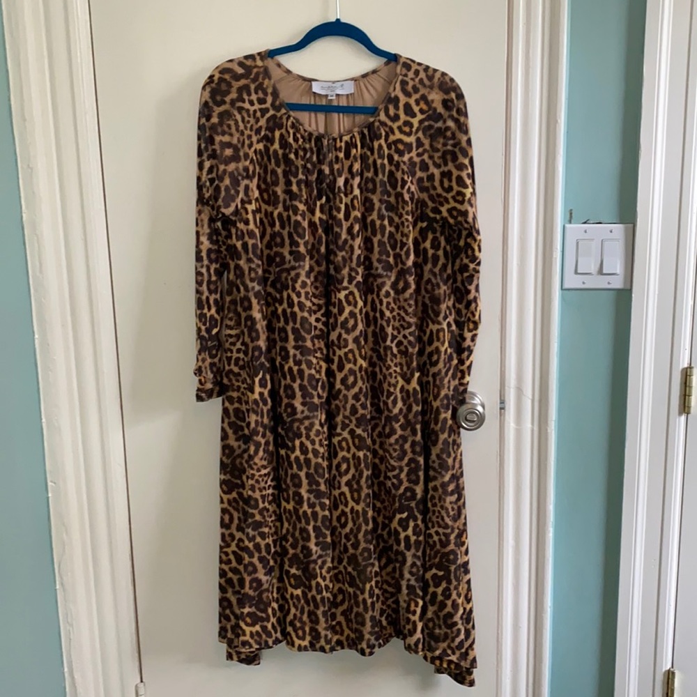Current NYC Grecian leopard dress size M